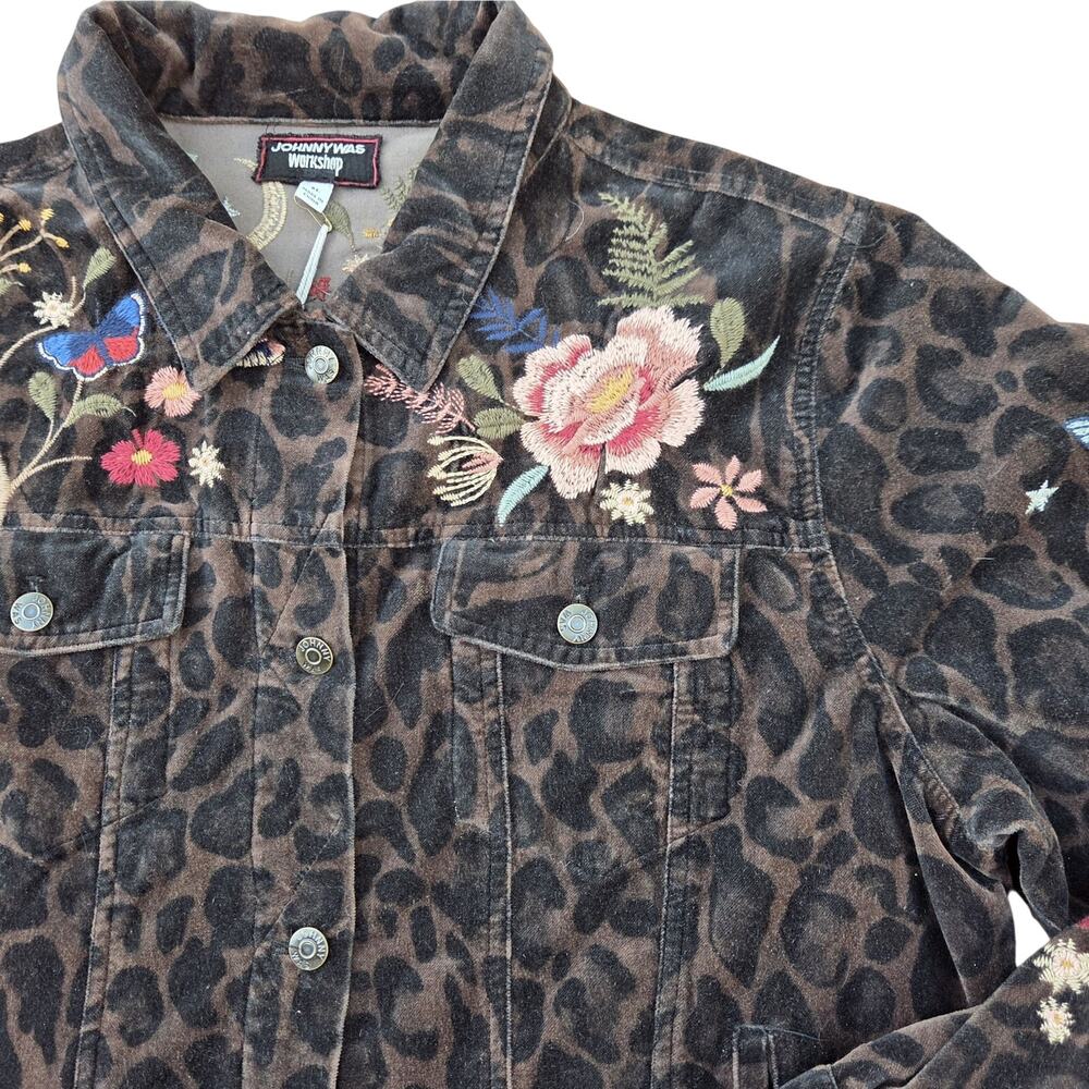 NWT Johnny Was Workshop Mandisa French Leopard Velvet Jacket XL Embroidered - Picture 7 of 15